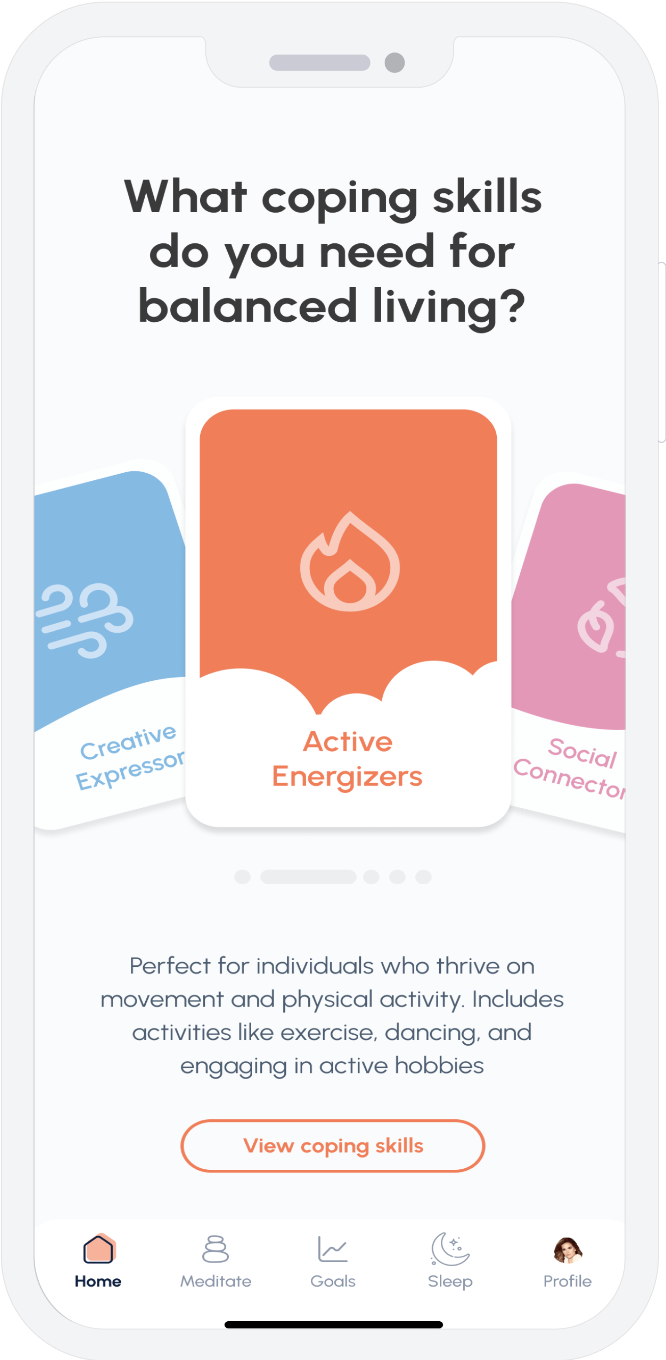 Skillful living navigation screen
