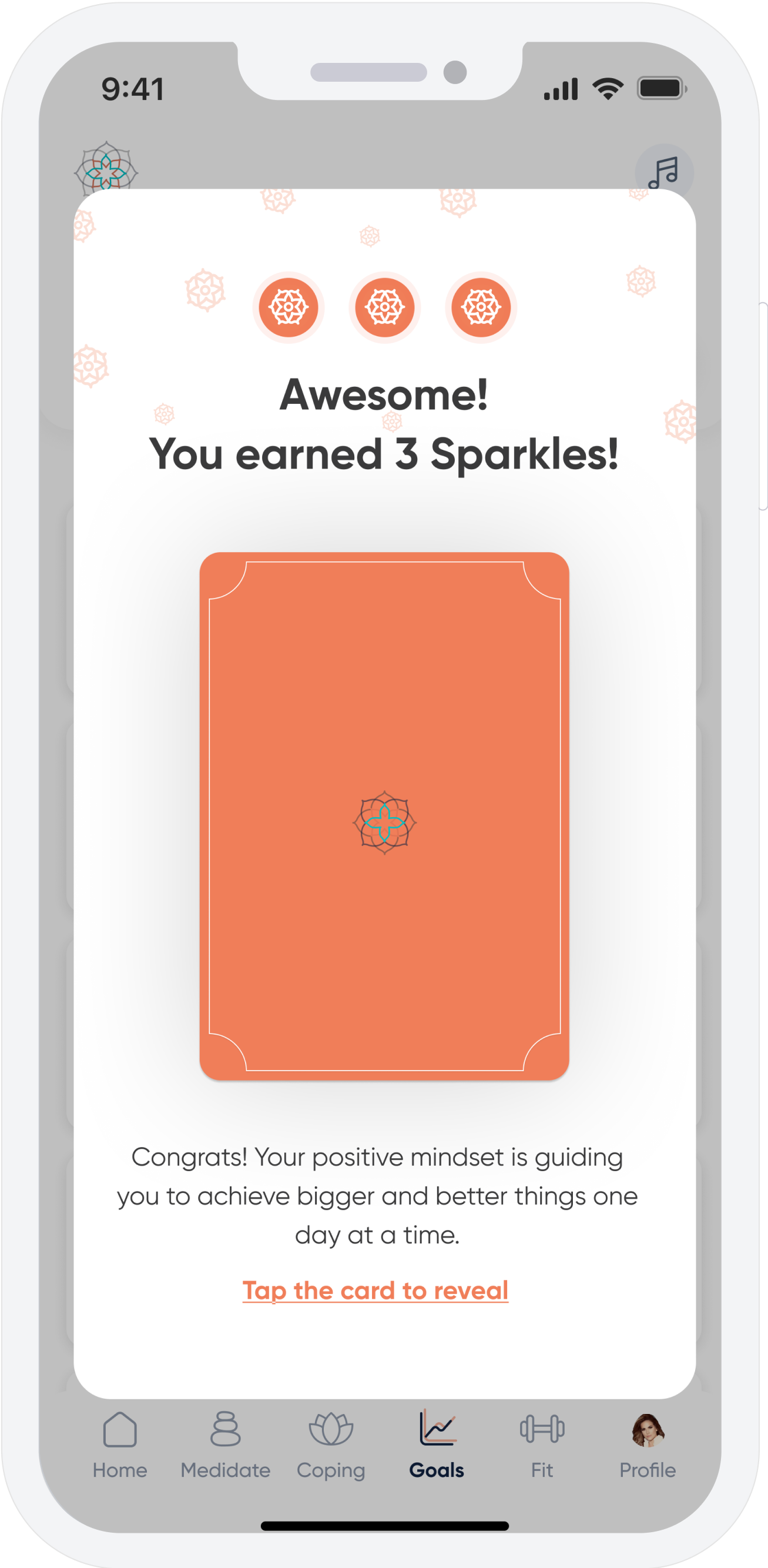 Set Goals & Track Progress session selection